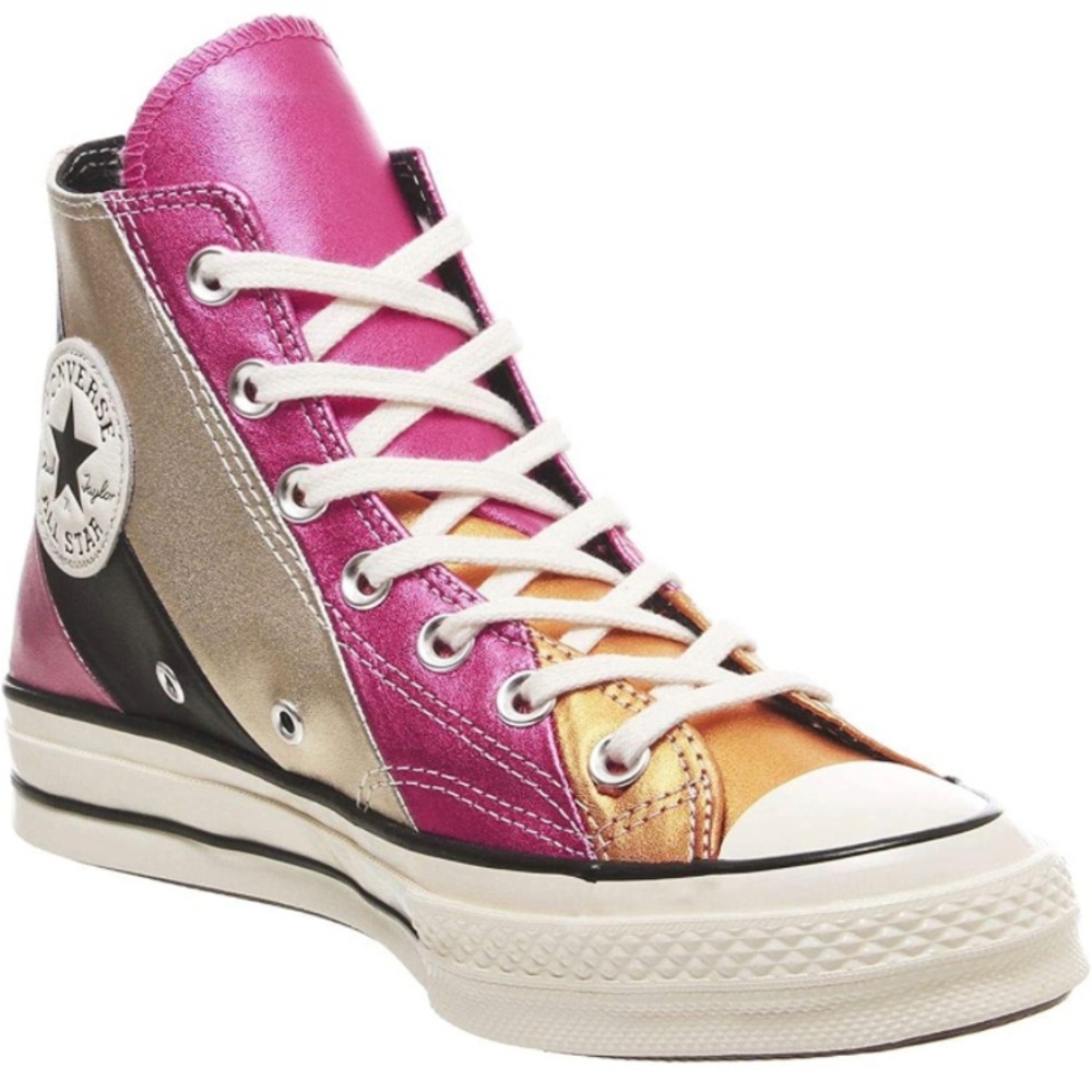 Converse multi color metallic high top sneakers. Size 6.5 womens. Brand new.